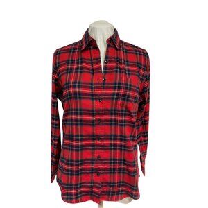 Weatherproof Vintage Red Plaid Flannel Button-Up Shirt Womens Size S